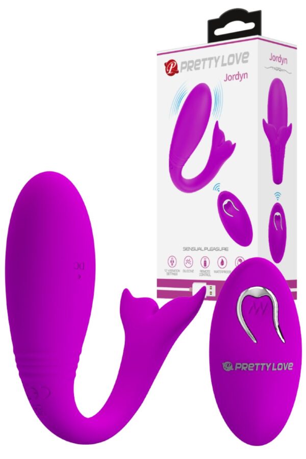 Pretty love Jordyn - Vibrador de ponto g recarregável em forma de baleia com 12 modos de vibração e controle remoto