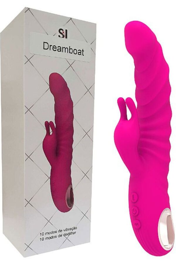 Vibrador com estimulador clitoriano 10 modos de vibração Dedilhar Dreamboat Alwup