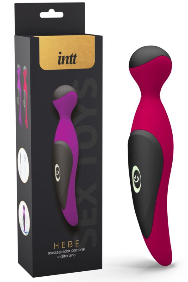 Intt hebe - Massageador e estimulador de clitóris em silicone atóxico 7 modos de vibração e carregamento via usb Rosa