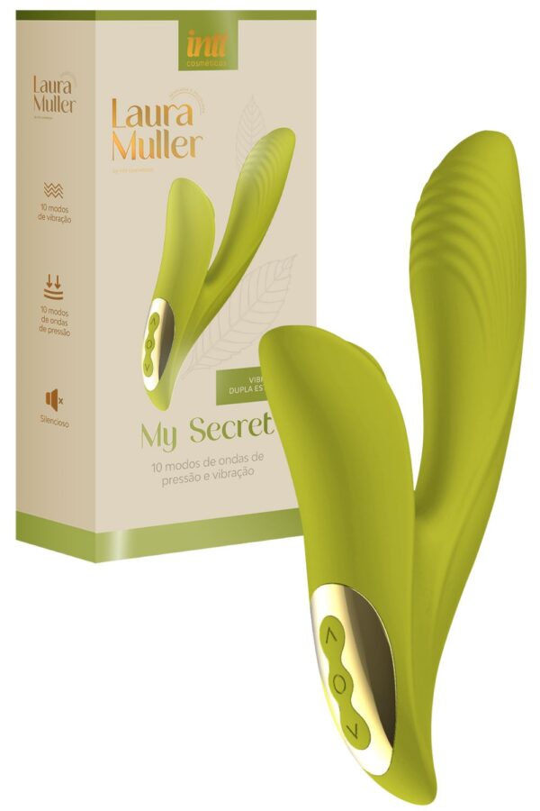 Intt My Secret - Vibrador de Ponto G em Silicone com 3 Modos de Vibração e Estimulador Clitoriano com 10 Pulsação