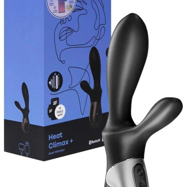 Vibrador Estimulador Anal em Silicone com 12 Modos de Vibração Função Aquecimento App Interativo - Satisfyer Heat Climax