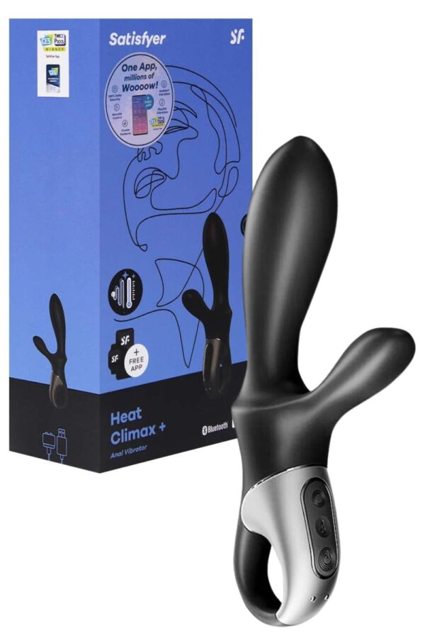 Vibrador Estimulador Anal em Silicone com 12 Modos de Vibração Função Aquecimento App Interativo - Satisfyer Heat Climax