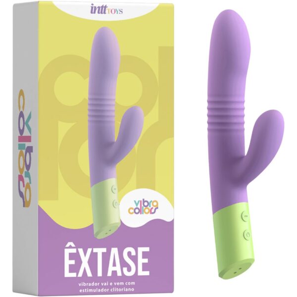 Êxtase Colors Vibrador Vai e Vem Linha Vibra Collors 10 Modos de Vibração Intt