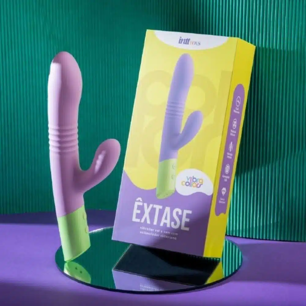 Êxtase Colors Vibrador Vai e Vem Linha Vibra Collors 10 Modos de Vibração Intt  Imagem 7