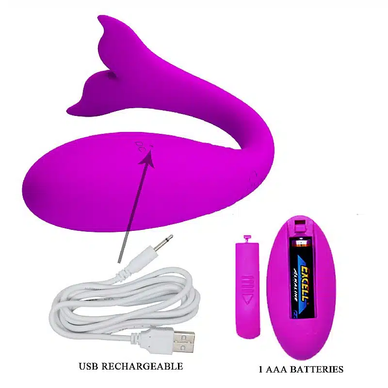 Pretty love Jordyn  Vibrador de ponto g recarregável em forma de baleia com 12 modos de vibração e controle remoto  Imagem 6