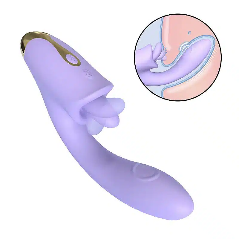 Vibrador de Ponto G e clitóris com Língua e Dedilhar Tapping Viola  SHande  Imagem 5