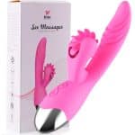 Dibe sex massager - Vibrador estimulador de ponto g e clítoris com efeito simulador de sexo oral com línguas giratóri