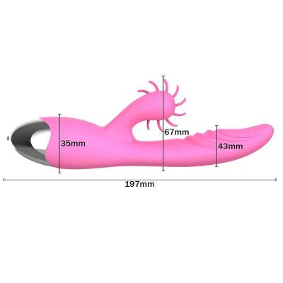 Dibe sex massager - Vibrador estimulador de ponto g e clítoris com efeito simulador de sexo oral com línguas giratóri 10 9363 4