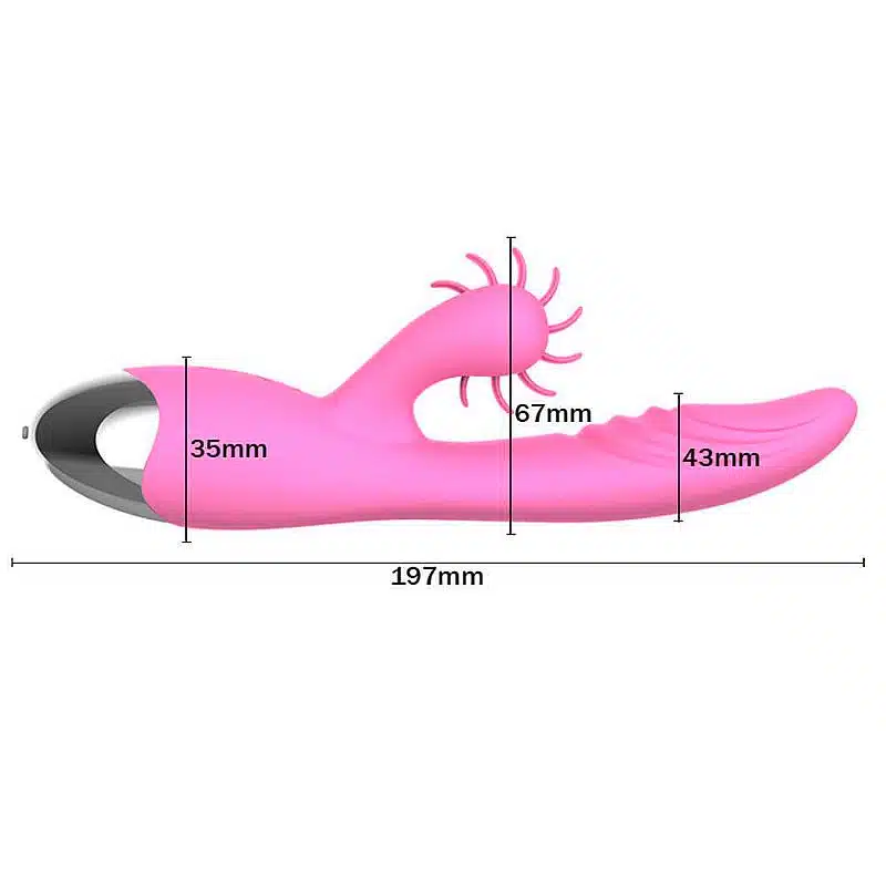 Dibe sex massager  Vibrador estimulador de ponto g e clítoris com efeito simulador de sexo oral com línguas giratóri  Imagem 4