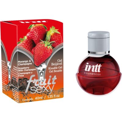 Intt fruit sexy - Gel beijável corporal que esquenta - 40 ml | sabor: Morango com champagne