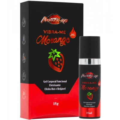 Vibra-me morango hot insano gel eletrizante beijável 15g Provoke-me