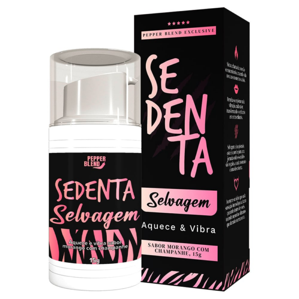 Gel comestível sedenta selvagem aquece e vibra sabor morango com champanhe 15g Pepper blend