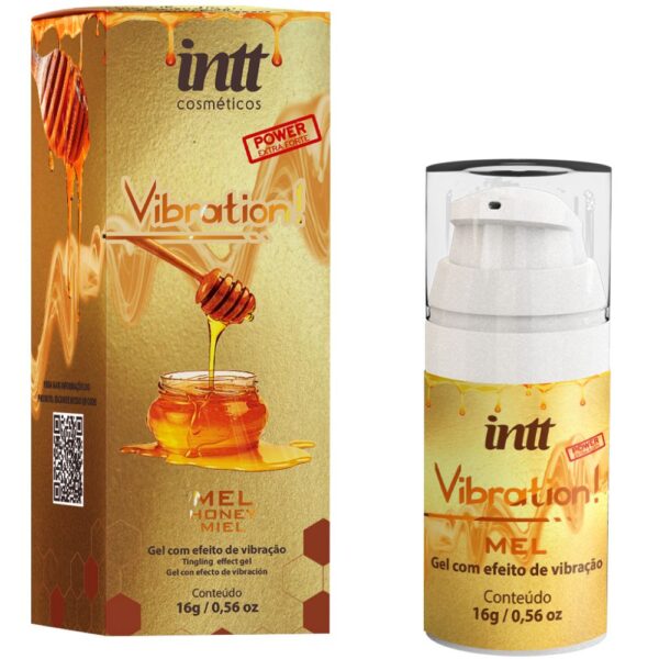 Gel excitante com efeito de vibração, pulsação e aquecimento - intt vibration sabor mel 17ml