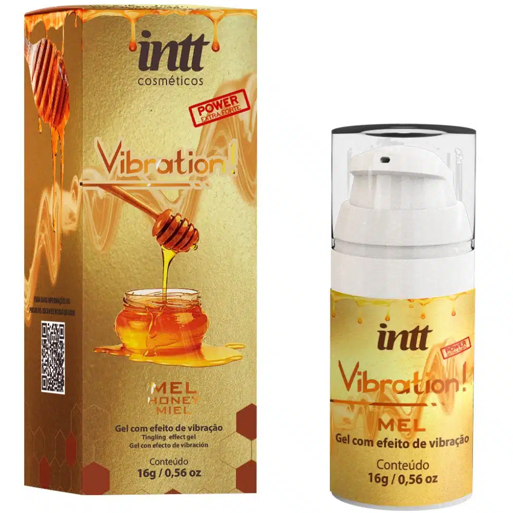 Gel excitante com efeito de vibração, pulsação e aquecimento  intt vibration sabor mel 17ml