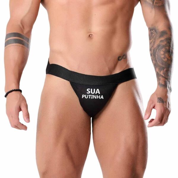 Cueca Jockstrap Sua Putinha Fetiche Preta Tallyta