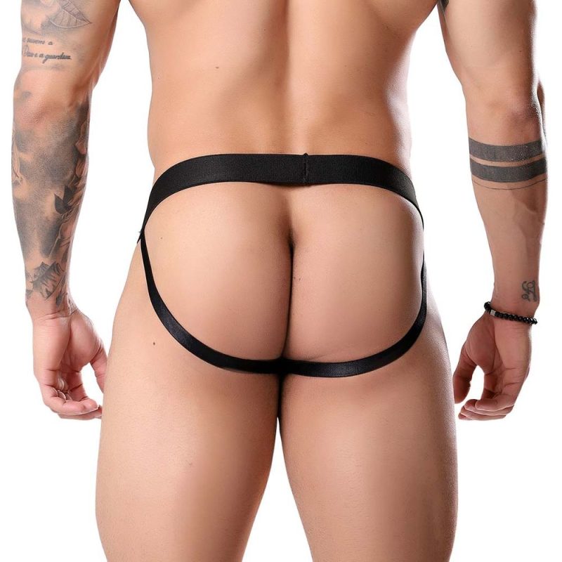 Cueca Jockstrap com frase Pau pra toda obra Preta Tallyta - Imagem 2