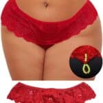 Calcinha Fio Dental vermelho Plus Size Tay Luz Negra Bilha Escuro Tallyta