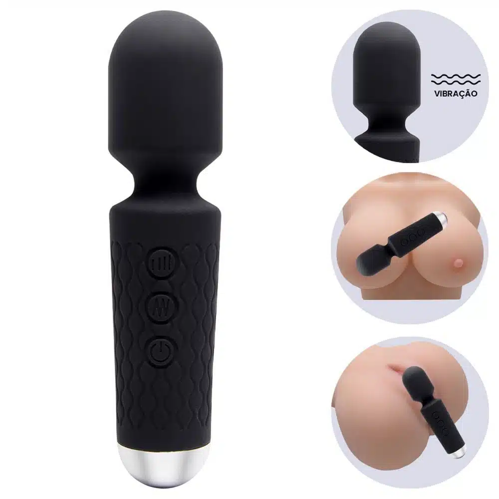 Mini Vibrador Varinha Mágica com 20 Modos de Vibrações e 8 Níveis e Velocidade  Imagem 5