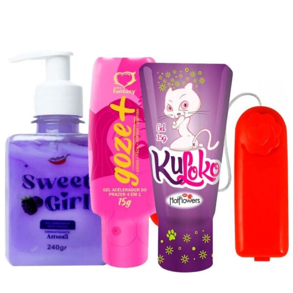 Kit com excitante Goze+ Sweet Girl Kuloko e vibrador Bullet