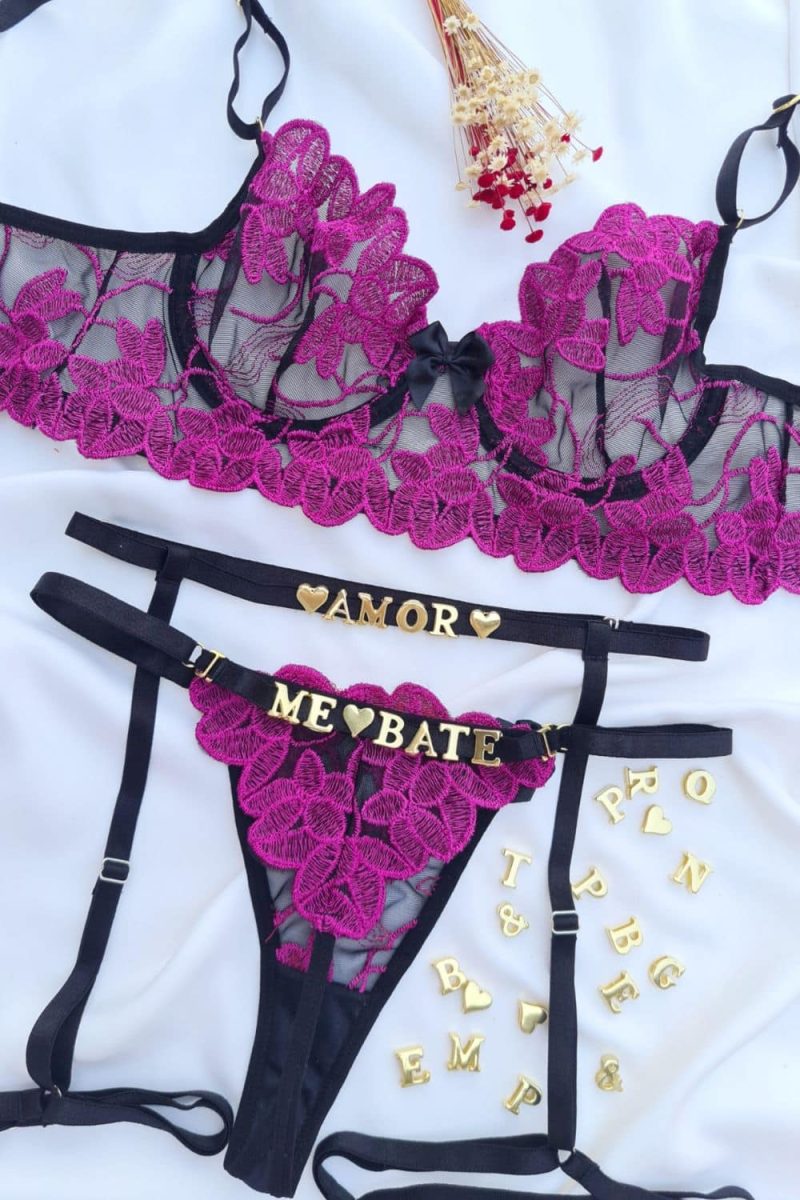 Conjunto lulu jaipur com preto tule pétala sem bojo com aro Personalizavel - Imagem 3