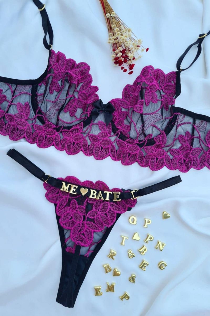 Conjunto lulu jaipur com preto tule pétala sem bojo com aro Personalizavel - Imagem 4