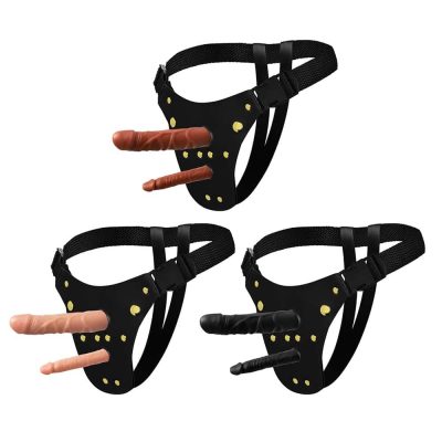 Cinta Strap-On Ativa Dp Com Duas Próteses de 18x3,8cm e 13x2,3cm