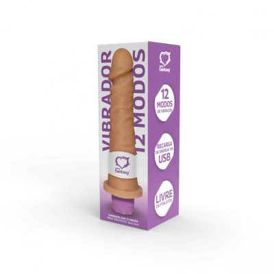 Penis realístico vibro com 12 modos de vibração 18x4,4cm sexy fantasy 7 15167290644 pcr019 03