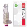 Pênis Realístico Kong com Escroto e Vibrador Translúcido 19,5 x 5,5 cm
