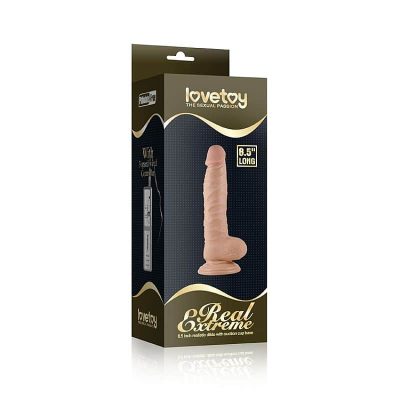 Lovetoy real extreme - Prótese realística com glande definida, veias, escroto, ventosa 3 intensidades vibração 22x3,9cm 9 15185533295 16152 4