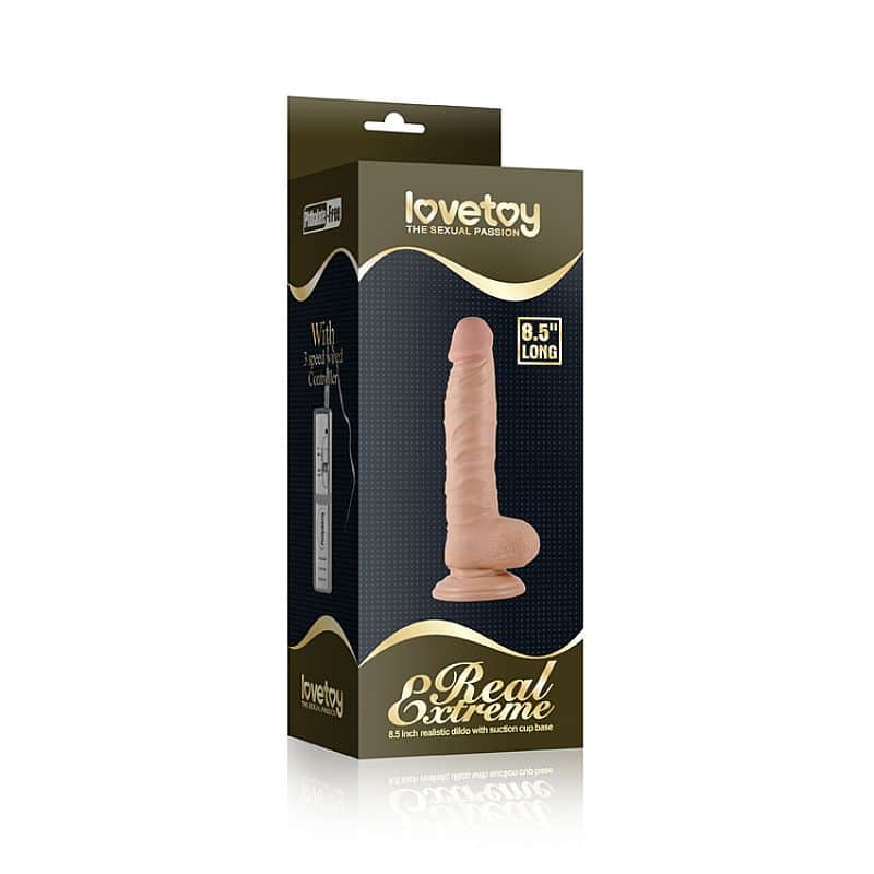 Lovetoy real extreme - Prótese realística com glande definida, veias, escroto, ventosa 3 intensidades vibração 22x3,9cm 5 Lovetoy real extreme - Prótese realística com glande definida, veias, escroto, ventosa 3 intensidades vibração 22x3,9cm - Imagem 5