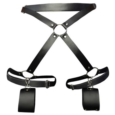 Alternative view of Harness em Couro Sintético Com Braceletes E Detalhes Com Argolas – Sexy Fantasy