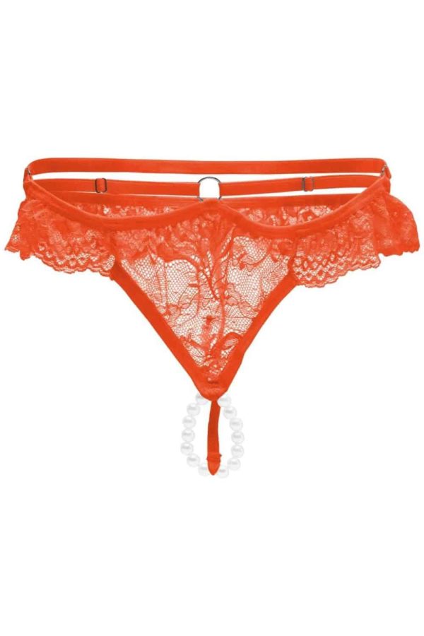 Calcinha tailandesa em renda personalizável laranja neon - Image 2