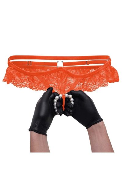 Calcinha tailandesa em renda personalizável laranja neon 11 15261107253 ta4199lr 10