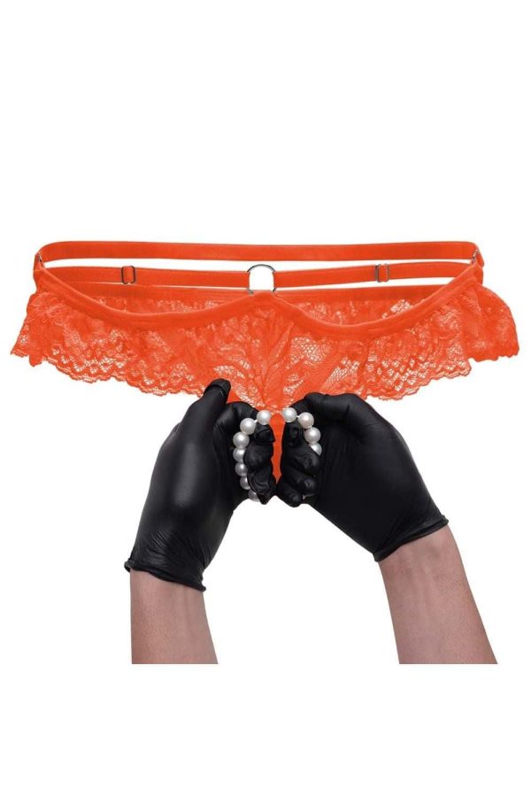 Calcinha tailandesa em renda personalizável laranja neon - Image 6