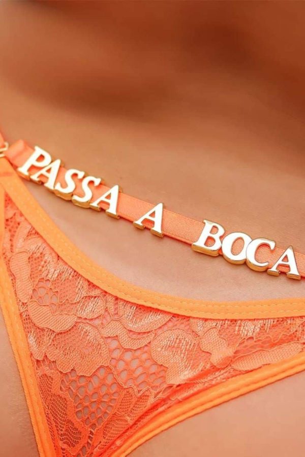 Calcinha Plus Size Personalizável Laranja Neon