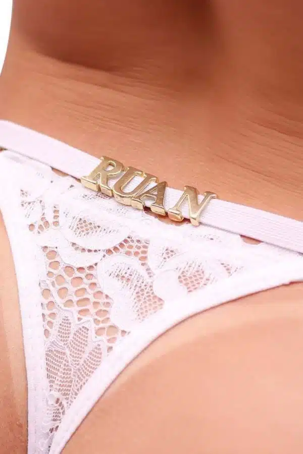 Calcinha Personalizável de Renda Branca - Imagem 3