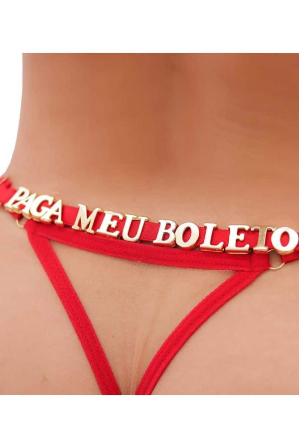 Calcinha Personalizável vermelha ilusion - Image 4
