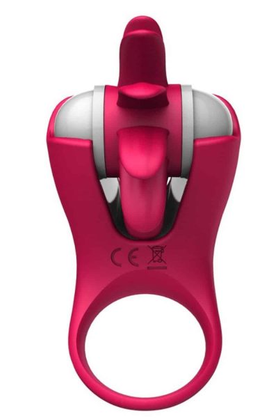 Anel Peniano Vibratório com Rotação de Língua Estimulador de Clitóris - Rosa 6 15273309390 anel peniano vibratorio com rotacao de lingua estimulador de clitoris rosa 03
