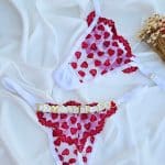 Calcinha fio personalizável borboleta branca com tule coração