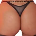 Calcinha Fio Preta personalizável em tule liso