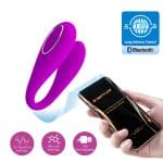 Pretty love August - Vibrador para casal recarregável com 12 modos de vibração por controle bluetooth