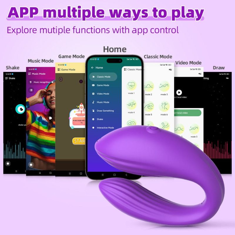 Vibrador para Casal Roxo com 10 Modos de Vibração,com Controle via Aplicativo - Mannuo - Imagem 8