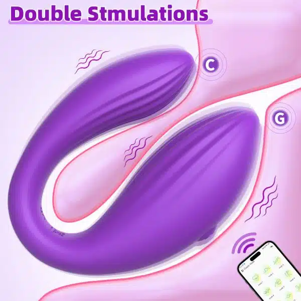 Vibrador para Casal Roxo com 10 Modos de Vibração,com Controle via Aplicativo - Mannuo - Imagem 5