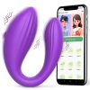 Vibrador para Casal Roxo com 10 Modos de Vibração,com Controle via Aplicativo - Mannuo