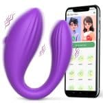 Vibrador para Casal Roxo com 10 Modos de Vibração,com Controle via Aplicativo - Mannuo