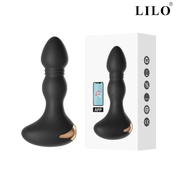 Plug anal por aplicativo pelo smartphone Recarregável com 10 modos de vibração