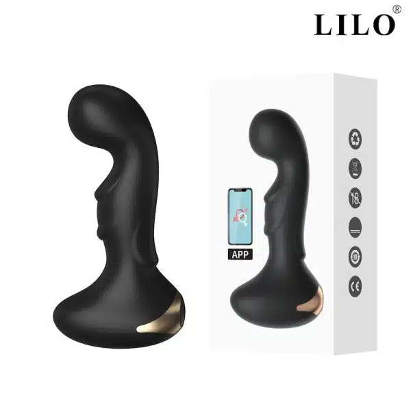 Plug anal Recarregável com 10 modos de vibração,possui controle remote com APP, pelo smartphone