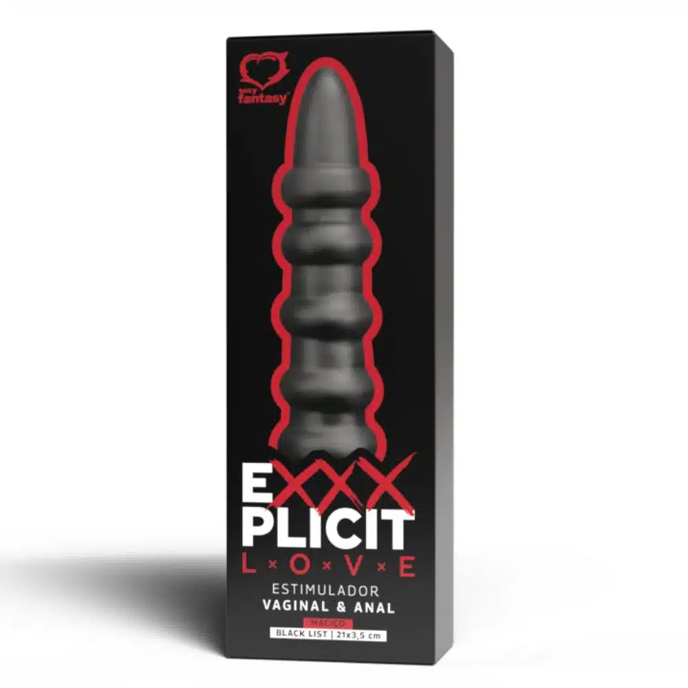 Plug estimulador Exxxplicit Love Black List Maciço  21x3,5cm  Imagem 3