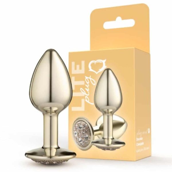 Lite Plug anal Dourado Pequeno Cravejado