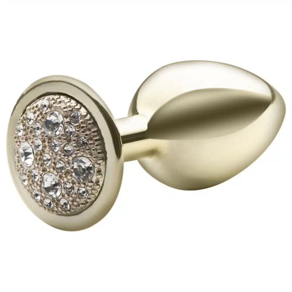 Lite Plug anal Dourado Pequeno Cravejado  Imagem 3